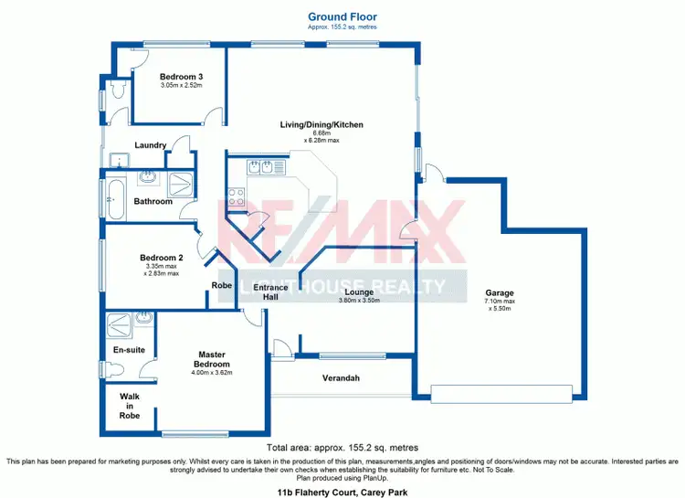 Floorplan of Homely unit listing, 11b Flaherty Court, Carey Park WA 6230