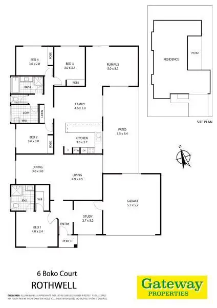 Floorplan of Homely house listing, 6 BOKO CRT, Rothwell QLD 4022