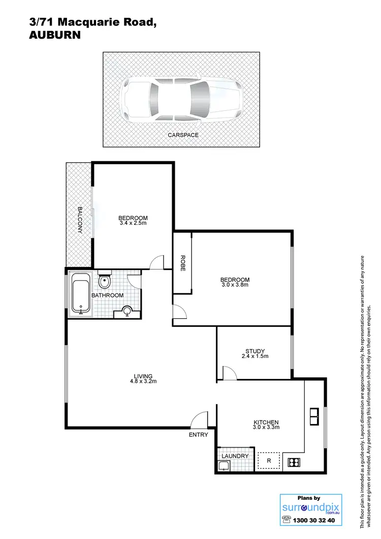 Floorplan of Homely unit listing, 3/71 Macquarie Rd, Auburn NSW 2144
