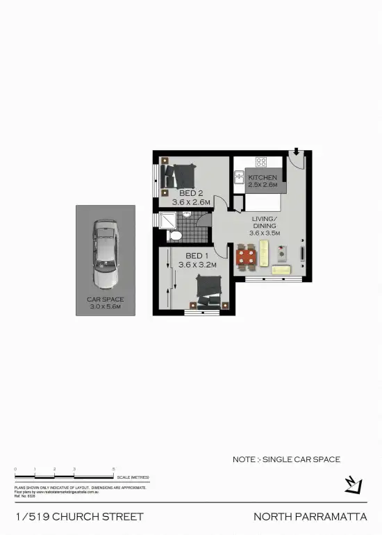 Floorplan of Homely unit listing, 1/519 Church Street, North Parramatta NSW 2151