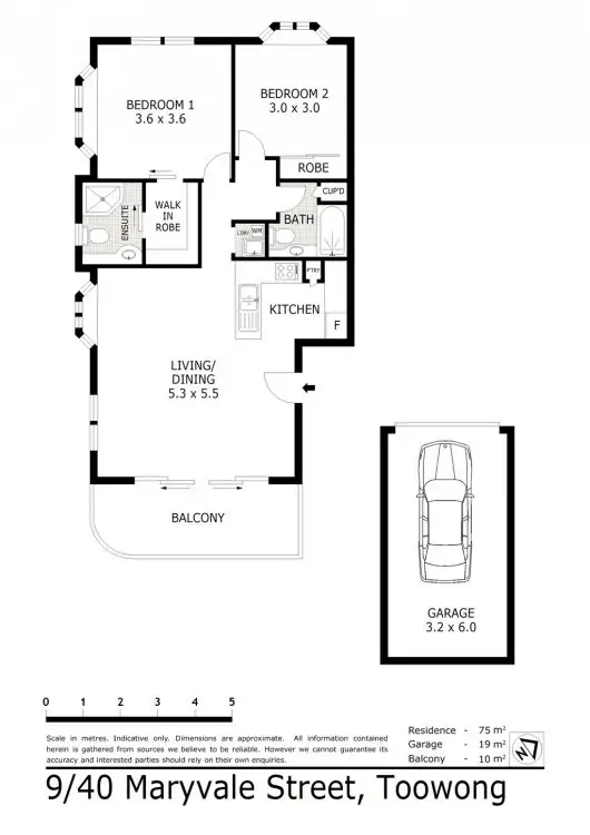 Floorplan of Homely unit listing, 9/40 Maryvale Street, Toowong QLD 4066