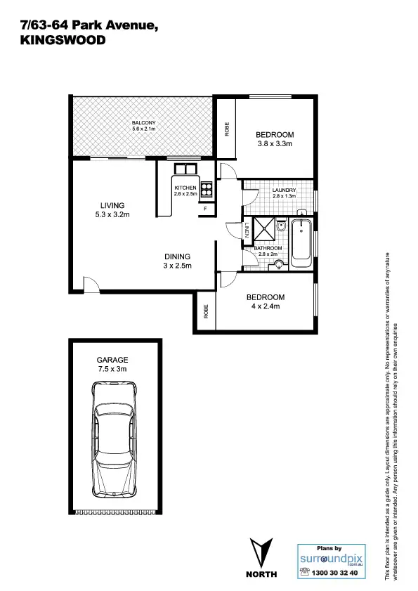Floorplan of Homely unit listing, 7/63-64 Park Avenue, Kingswood NSW 2747