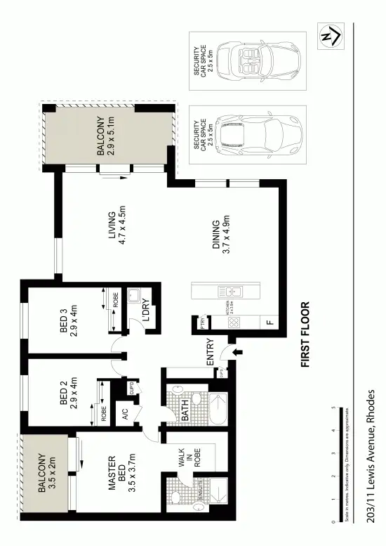 Floorplan of Homely apartment listing, 203/11 Lewis Ave, Rhodes NSW 2138