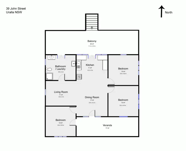 Floorplan of Homely house listing, 39 Johns Street, Uralla NSW 2358