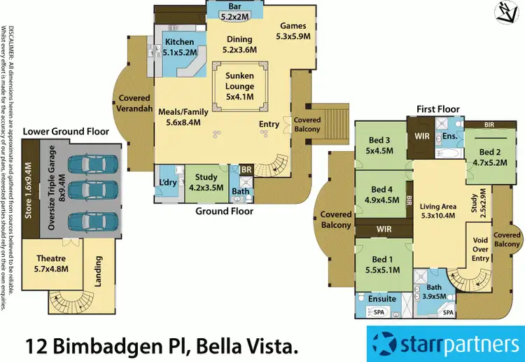 Floorplan of Homely house listing, 12 Bimbadgen Place, Bella Vista NSW 2153