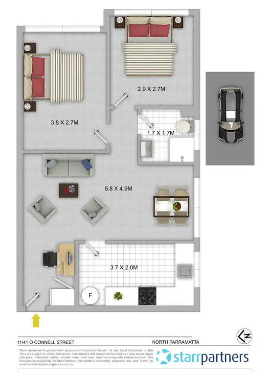 Floorplan of Homely apartment listing, 11/41 O'Connell Street, North Parramatta NSW 2151