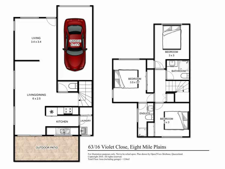 Floorplan of Homely townhouse listing, 63/16 Violet Close, Eight Mile Plains QLD 4113