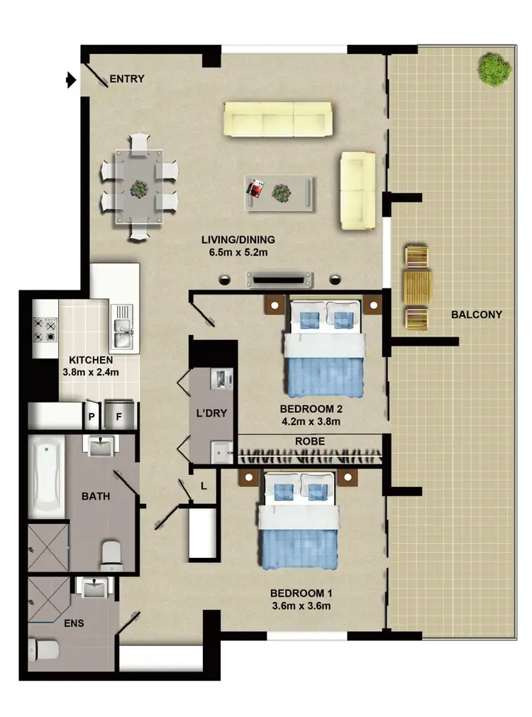 Floorplan of Homely apartment listing, 515B/8 Bourke Street, Mascot NSW 2020