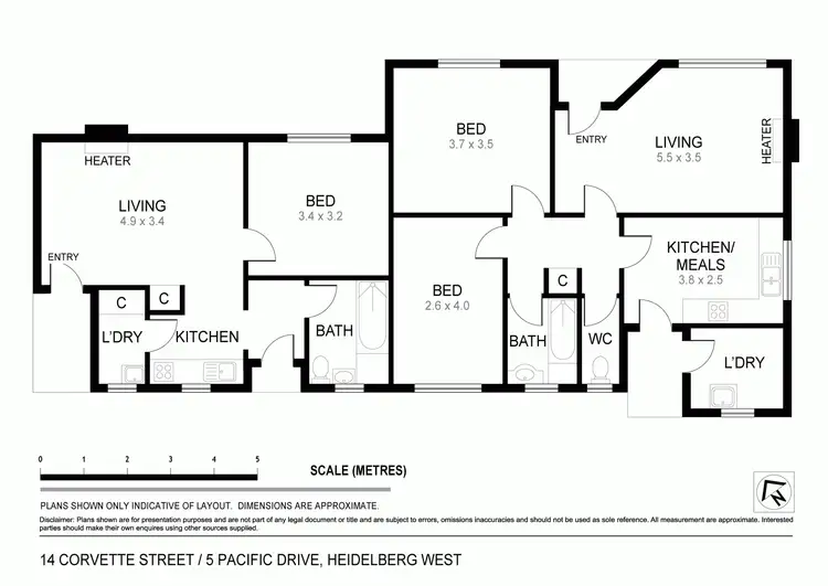 Floorplan of Homely house listing, 5 Pacific Drive, Heidelberg West VIC 3081