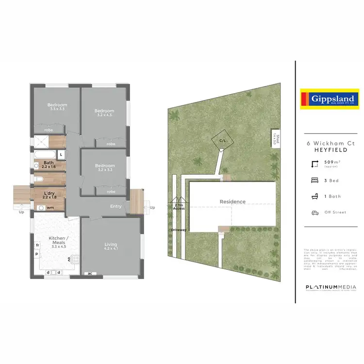 Floorplan of Homely house listing, 6 Wickham Court, Heyfield VIC 3858