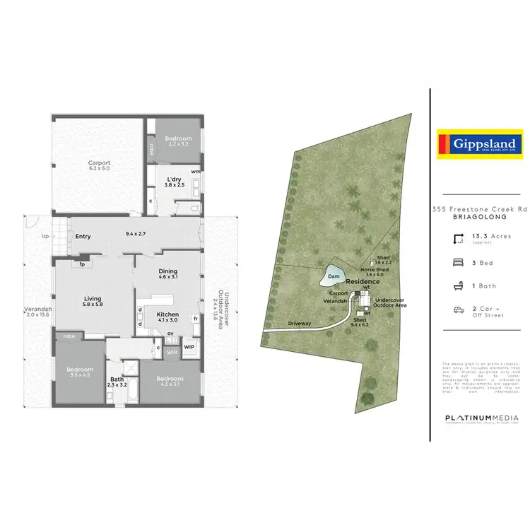 Floorplan of Homely rural property listing, 355 Freestone Creek Road, Briagolong VIC 3860