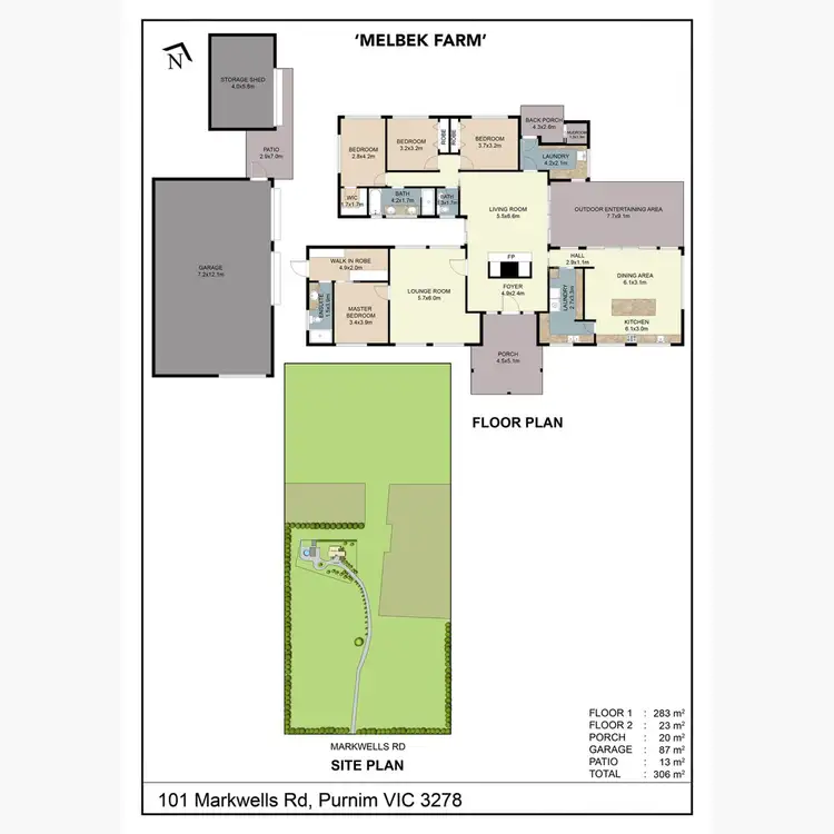 Floorplan of Homely rural property listing, Melbek Farm 101 Markwells Road, Purnim VIC 3278