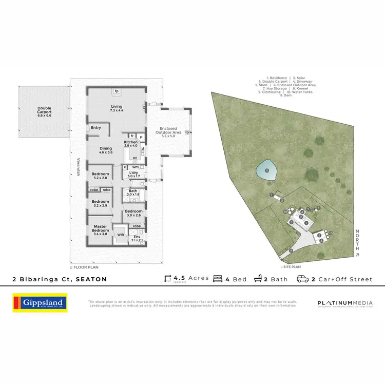 Floorplan of Homely rural property listing, 2 Bibaringa Court, Seaton VIC 3858