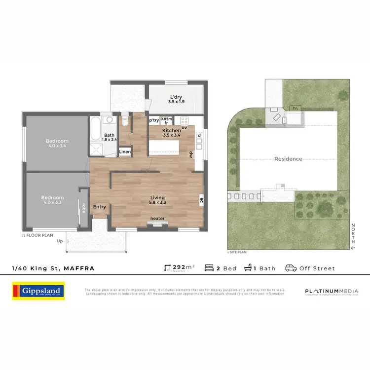Floorplan of Homely townhouse listing, 1/40 King Street, Maffra VIC 3860