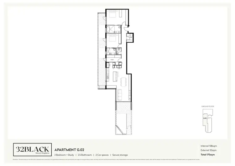Floorplan of Homely apartment listing, G.02/32 Black Street, Brighton VIC 3186