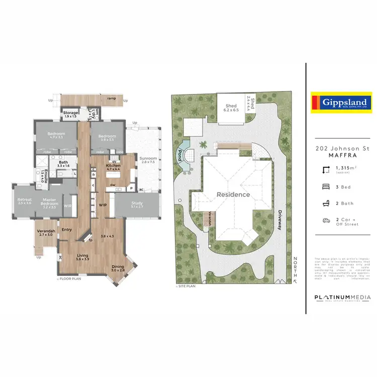 Floorplan of Homely house listing, 202 Johnson Street, Maffra VIC 3860