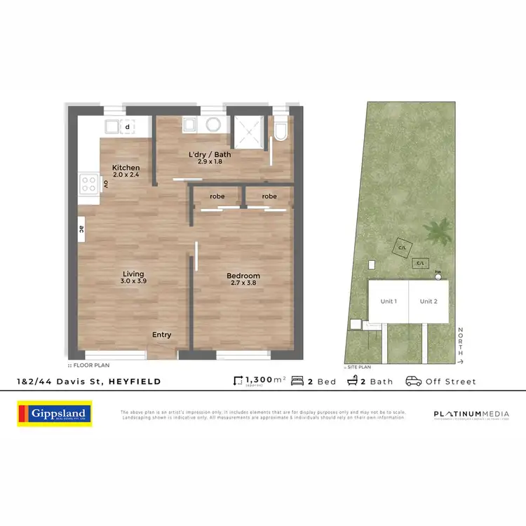 Floorplan of Homely rural property listing, Units 1 & 2/44 Davis Street, Heyfield VIC 3858