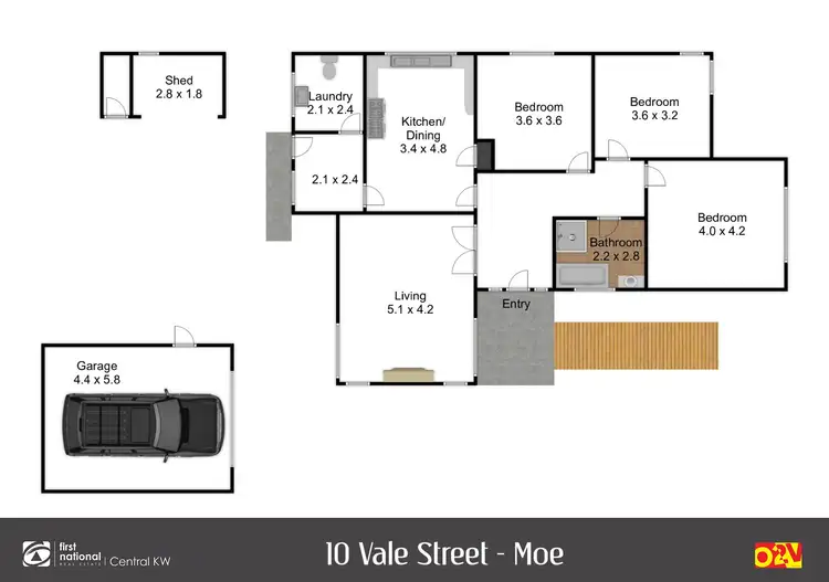 Floorplan of Homely house listing, 10 Vale Street, Moe VIC 3825