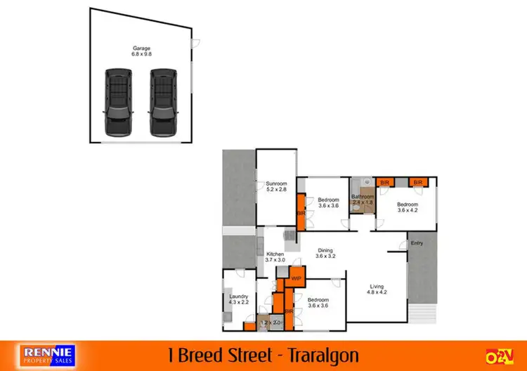 Floorplan of Homely house listing, 1 Breed Street, Traralgon VIC 3844