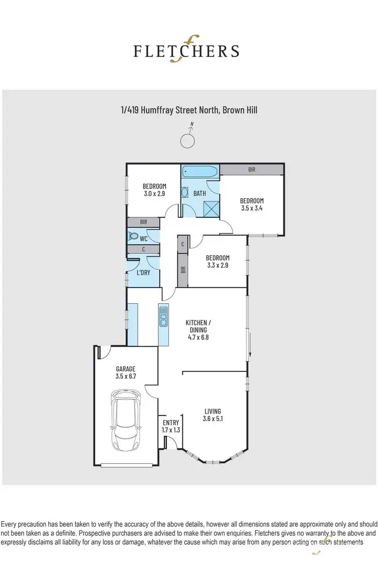 Floorplan of Homely house listing, 1/419 Humffray Street, Brown Hill VIC 3350