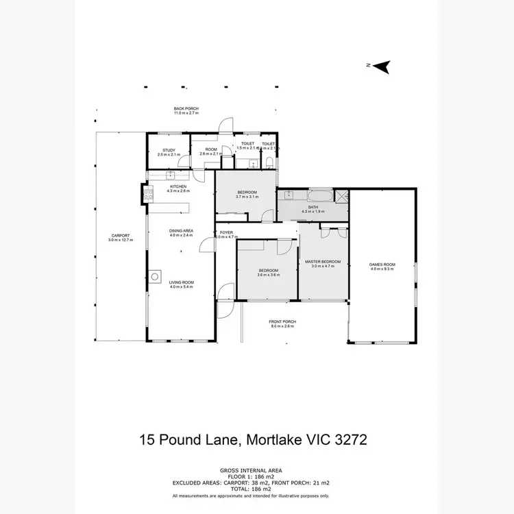 Floorplan of Homely house listing, 15 Pound Lane, Mortlake VIC 3272