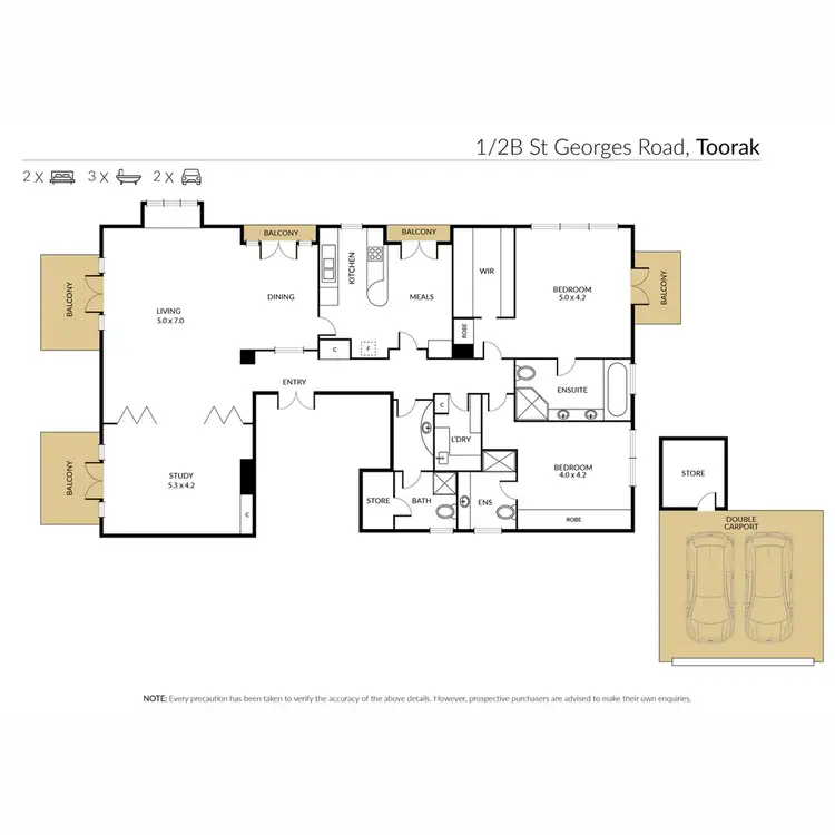 Floorplan of Homely apartment listing, 1/2B St Georges Road, Toorak VIC 3142