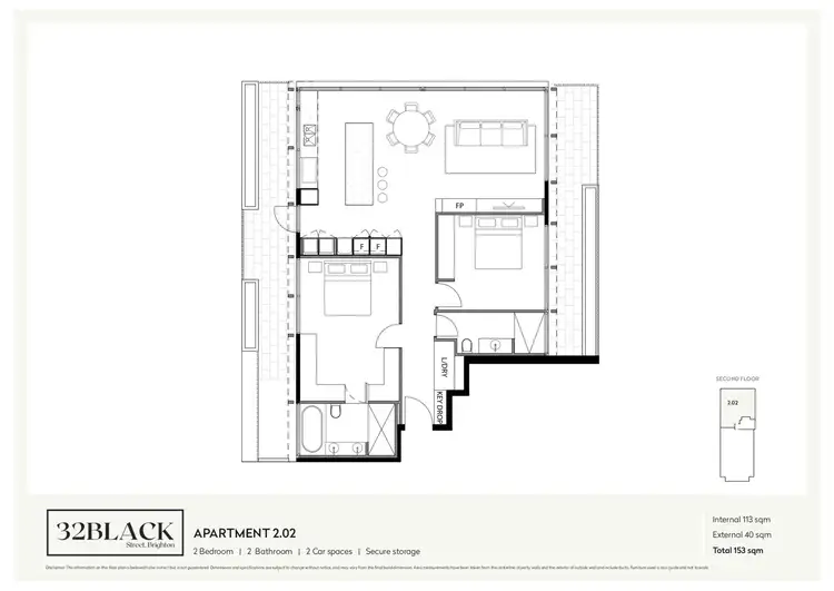 Floorplan of Homely apartment listing, 2.02/32 Black Street, Brighton VIC 3186