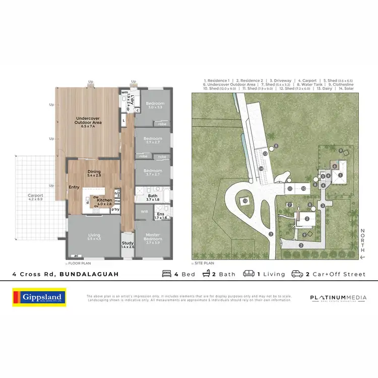 Floorplan of Homely rural property listing, 4 Cross Road, Bundalaguah VIC 3851