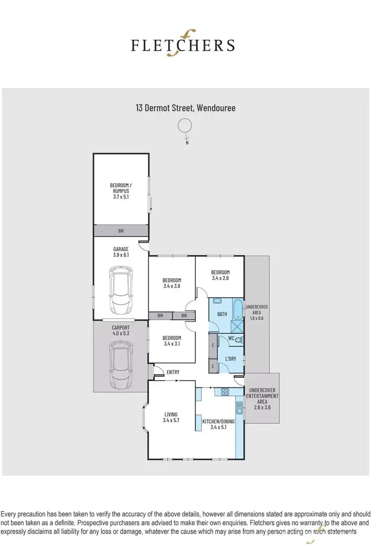 Floorplan of Homely house listing, 13 Dermot Street, Wendouree VIC 3355