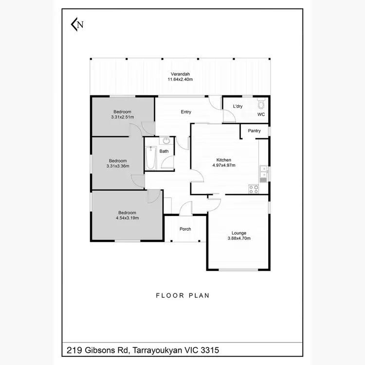 Floorplan of Homely rural property listing, 219 Gibsons Road, Tarrayoukyan VIC 3315