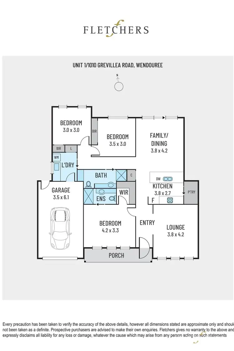 Floorplan of Homely townhouse listing, 1/1010 Grevillea Road, Wendouree VIC 3355
