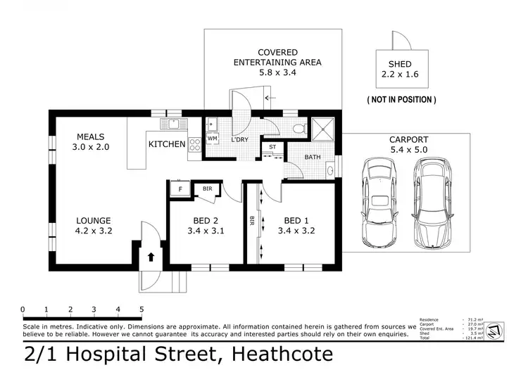 Floorplan of Homely unit listing, 2/1 Hospital Street, Heathcote VIC 3523