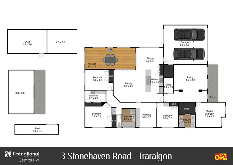 Floorplan of Homely house listing, 3 Stonehaven Road, Traralgon VIC 3844