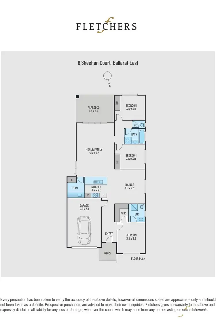 Floorplan of Homely house listing, 6 Sheehan Court, Ballarat East VIC 3350
