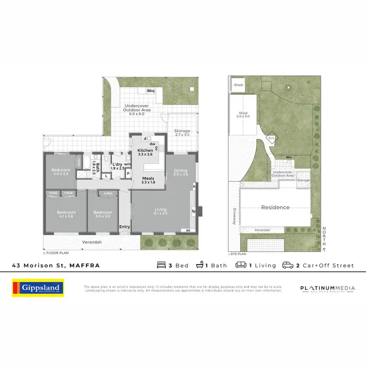 Floorplan of Homely house listing, 43 Morison Street, Maffra VIC 3860