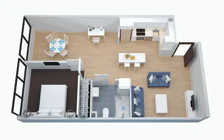 Floorplan of Homely apartment listing, 503/45 Nott Street, Port Melbourne VIC 3207