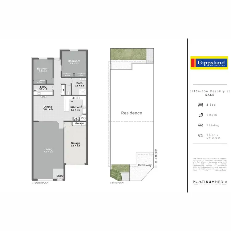 Floorplan of Homely townhouse listing, 5/134-136 Desailly Street, Sale VIC 3850