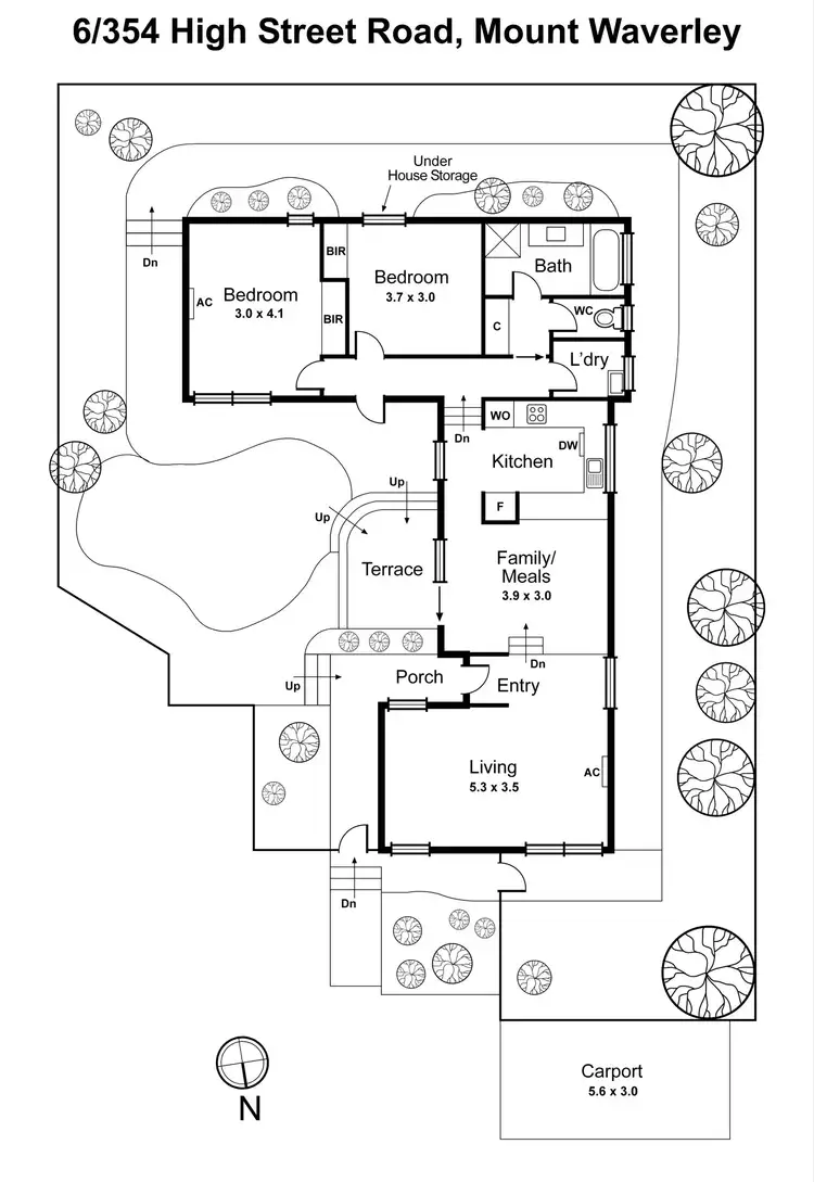 Floorplan of Homely townhouse listing, 6/354 High Street Road, Mount Waverley VIC 3149