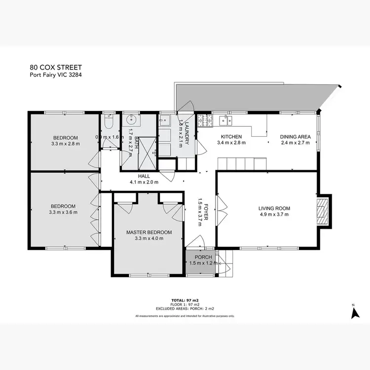 Floorplan of Homely house listing, 80 Cox Street, Port Fairy VIC 3284