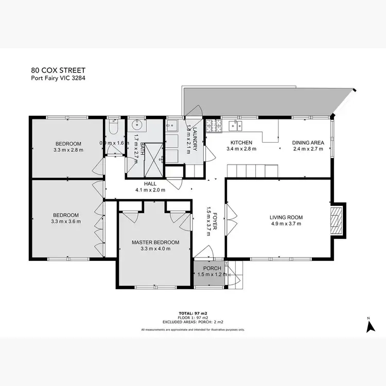 Floorplan of Homely house listing, 80 Cox Street, Port Fairy VIC 3284