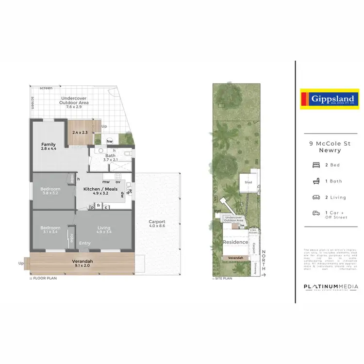 Floorplan of Homely house listing, 9 McCole Street, Newry VIC 3859