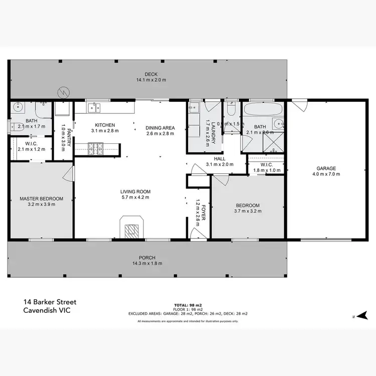 Floorplan of Homely house listing, 14 Barker Street, Cavendish VIC 3314