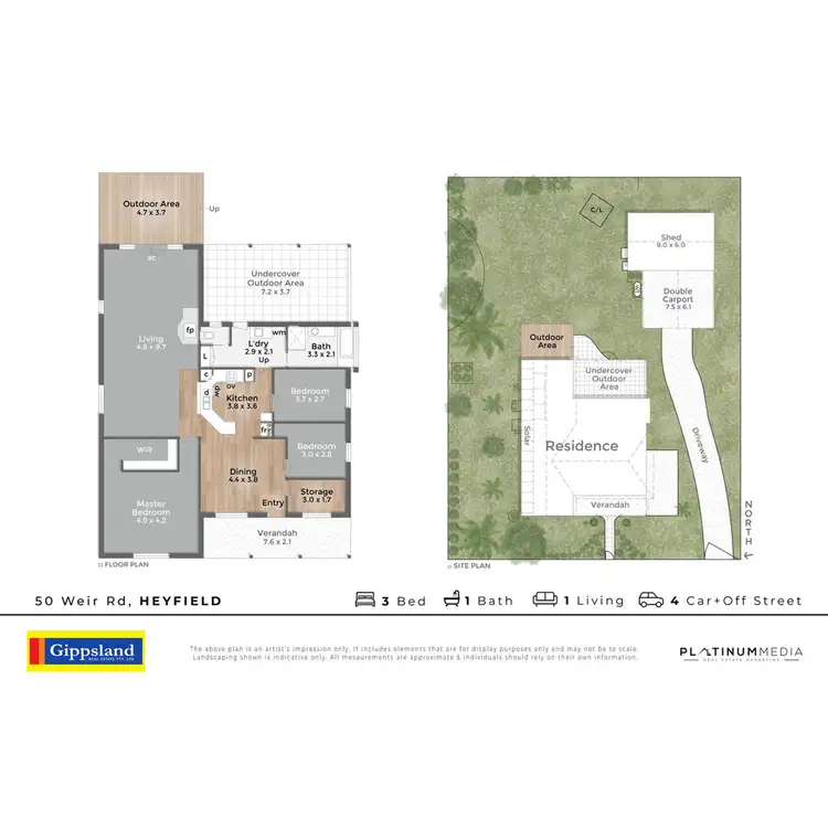 Floorplan of Homely house listing, 50 Weir Road, Heyfield VIC 3858