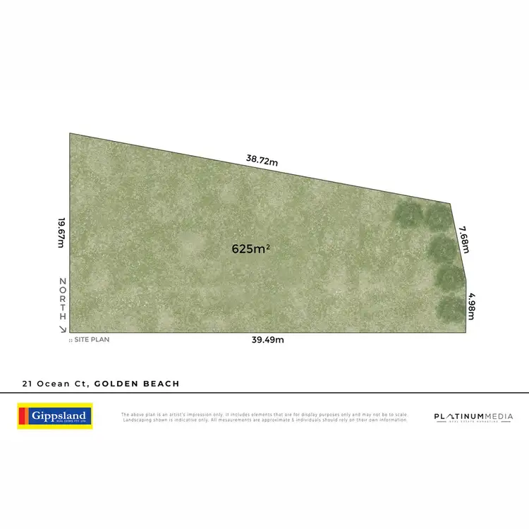 Floorplan of Homely land listing, 21 Ocean Court, Golden Beach VIC 3851