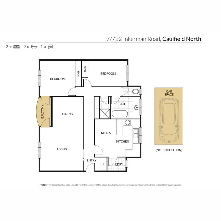 Floorplan of Homely apartment listing, 7/722 Inkerman Road, Caulfield North VIC 3161