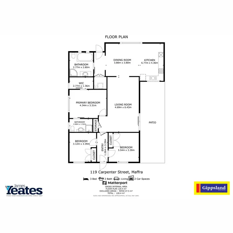 Floorplan of Homely house listing, 119 Carpenter Street, Maffra VIC 3860