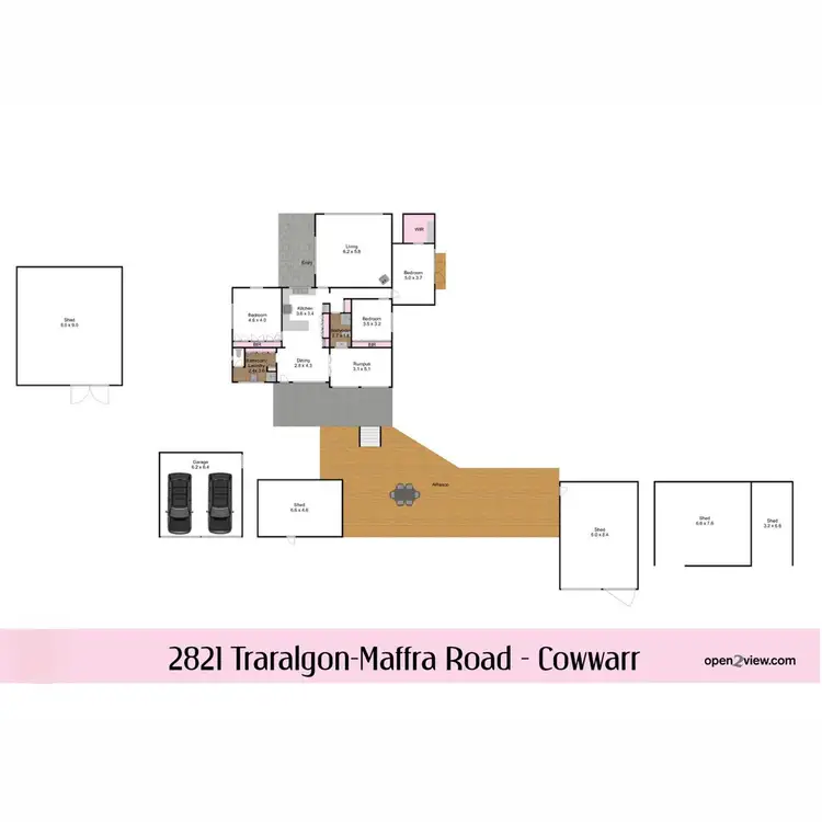 Floorplan of Homely rural property listing, 2821 Traralgon-Heyfield Road, Cowwarr VIC 3857