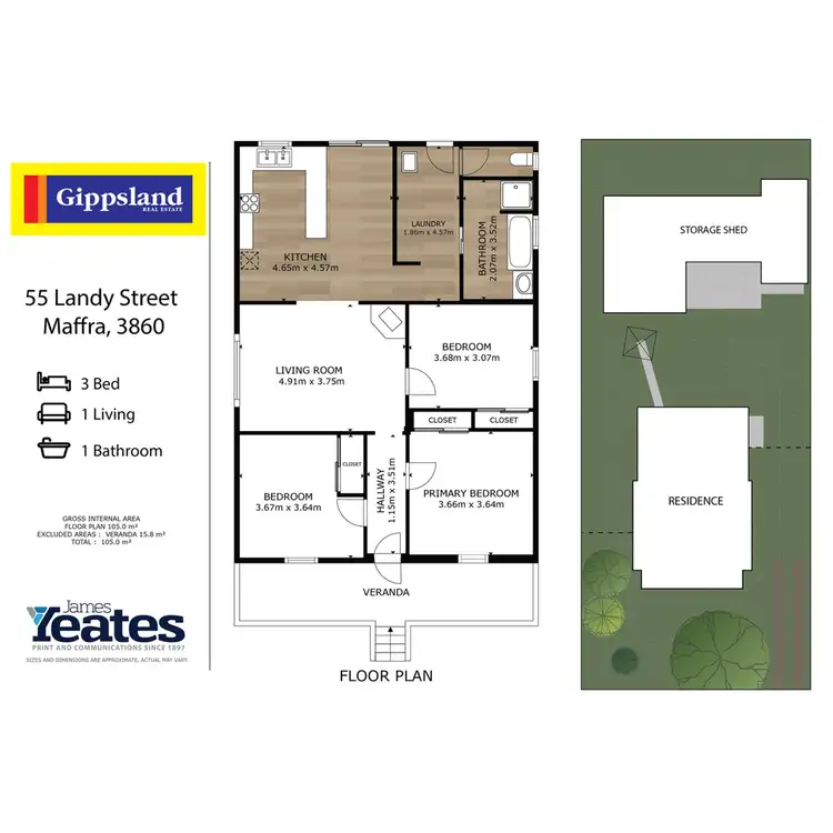 Floorplan of Homely house listing, 55 Landy Street, Maffra VIC 3860