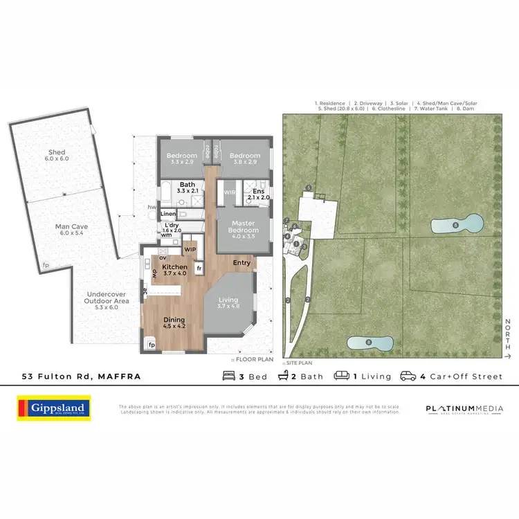 Floorplan of Homely house listing, 53 Fulton Road, Maffra VIC 3860