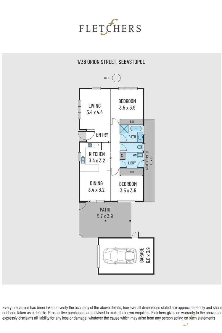 Floorplan of Homely unit listing, 1/38 Orion Street, Sebastopol VIC 3356